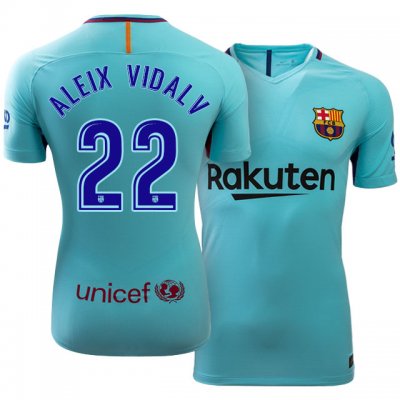 2017-18 Barcelona #22 Aleix Vidal Away Soccer Jersey