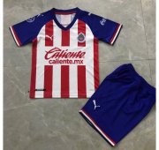 Kids Chivas 2020 Home Soccer Shirt With Shorts