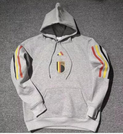 2022 FIFA World Cup Belgium Grey Hoodie Sweat Shirt