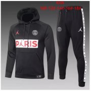 Kids 2020-21 PSG Jordan Black Sweat Shirt and Pants Training Suits