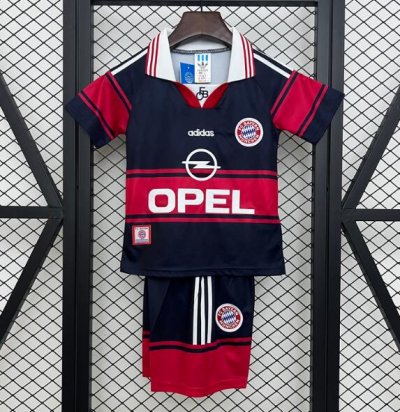 1997-99 Bayern Munich Retro Kids Home Soccer Kit Shirt With Shorts