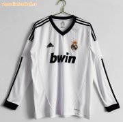 2012-13 Real Madrid Retro Long Sleeve Home Soccer Jersey Shirt