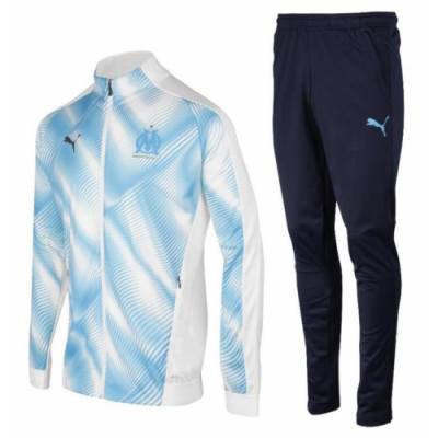 2019-20 Marseilles White Blue Training Kits (Jacket + Pants)