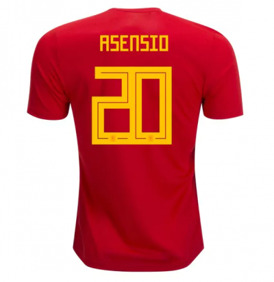2018 World Cup Spain #20 ASENSIO Home Soccer Jersey Shirt