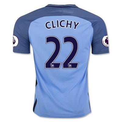 2016-17 Manchester City 22 CLICHY Home Soccer Jersey