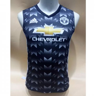 2017-18 Manchester United Black White Vest Sleeveless Soccer Shirt