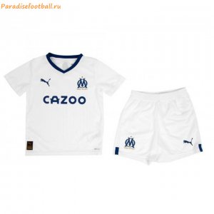 Kids Olympique de Marseille 2022-23 Home Soccer Kits Shirt With Shorts