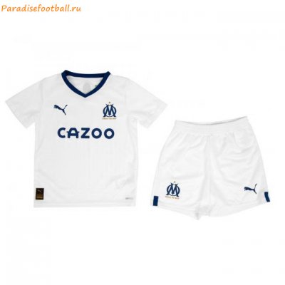 Kids Olympique de Marseille 2022-23 Home Soccer Kits Shirt With Shorts