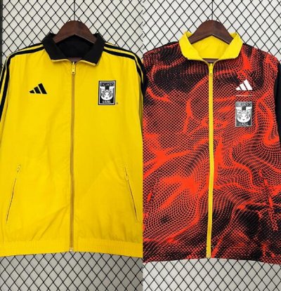 2024-25 Tigres Red Yellow Trench Coat Reversible Jacket