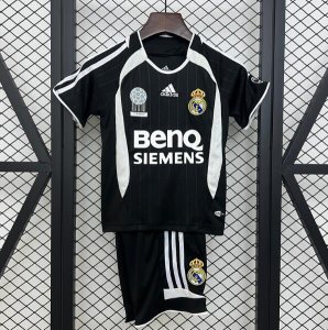 2006-07 Real Madrid Retro Kids Away Soccer Kit Shirt With Shorts