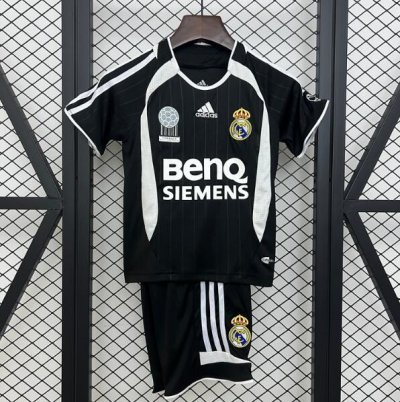 2006-07 Real Madrid Retro Kids Away Soccer Kit Shirt With Shorts