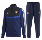 2019-20 Lyon Black Blue Jacket training Suit with pants
