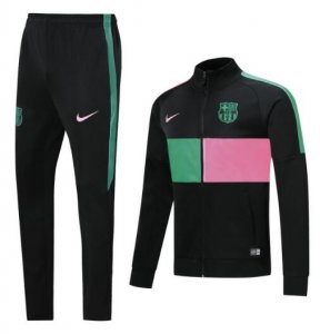 2020-21 Barcelona Black Mix Color Training Kits Jacket and Trousers