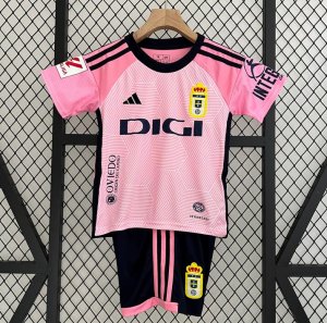 2023-24 Real Oviedo Kids Away Soccer Kits Shirt With Shorts