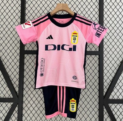 2023-24 Real Oviedo Kids Away Soccer Kits Shirt With Shorts