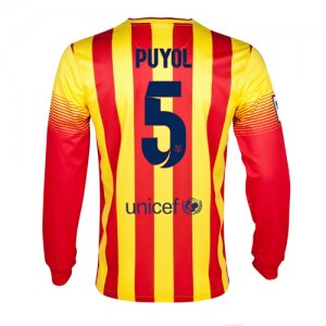 13-14 Barcelona #5 Puyol Away Long Sleeve Soccer Jersey Shirt 13-14 Barcelona #5 Puyol Away Long Sleeve Soccer Jersey Shirt