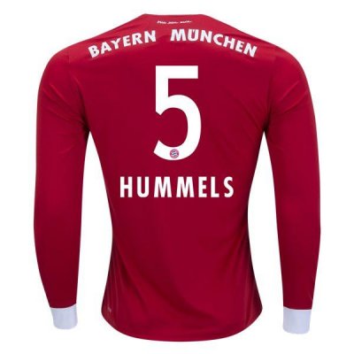 2017-18 Bayern Munich Hummels #5 LS Home Soccer Jersey