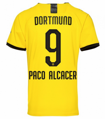 2019-20 Borussia Dortmund Home Soccer Jersey Shirt Paco Alcacer 9
