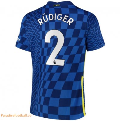 2021-22 Chelsea Home Soccer Jersey Shirt Rüdiger 2 printing