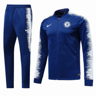 18-19 Chelsea Blue&White V-Neck Training Kit Jacket and Pants