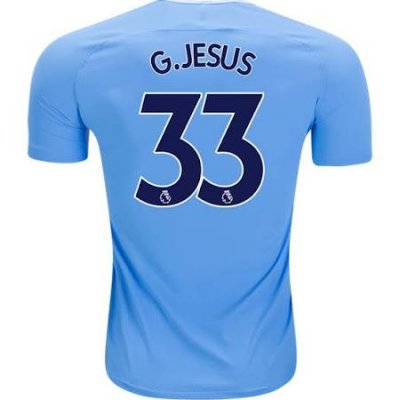 2017-18 Manchester City Gabriel JESUS #33 Home Soccer Jersey