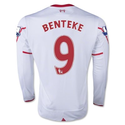 2015-16 Liverpool BENTEKE #9 LS Away Soccer Jersey