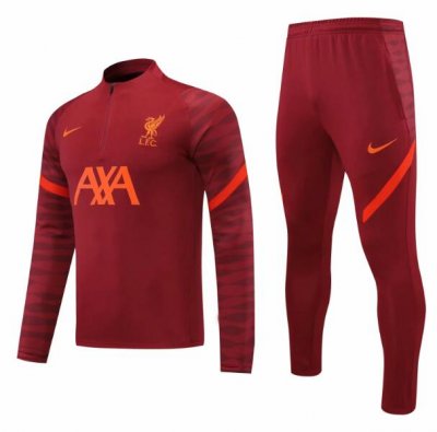 2021-22 Liverpool Red Training Kits Sweatshirt with Pants Tracksuits