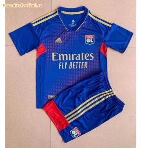 2022-23 Olympique Lyonnais Kids Fourth Away Soccer Kits Shirt with Shorts