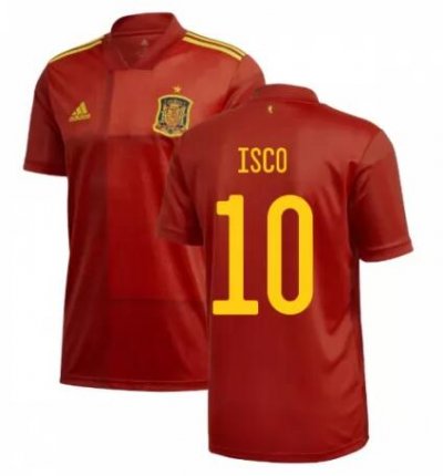 2020 EURO Spain Home Soccer Jersey Shirt ISCO 10