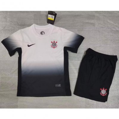 2024-25 SC Corinthians Home Kids Soccer Kits Shirt With Shorts