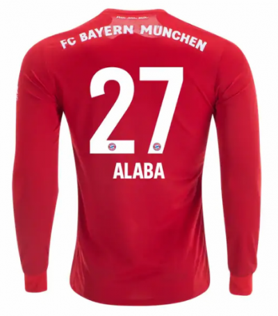 2019-20 Bayern Munich Long Sleeve Home Soccer Jersey Shirt David Alaba #27