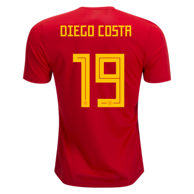 2018 World Cup Belgium Diego Costa #19 Home Soccer Jersey Shirt