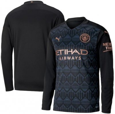 2020-21 Manchester City Long Sleeve Away Soccer Jersey Shirt