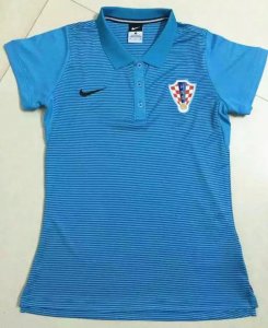 2016 Euro Cup Croatia Blue Women's Polo Shirt