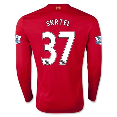 2015-16 Liverpool SKRTEL #37 LS Home Soccer Jersey