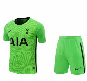 2020-21 Tottenham Hotspur Goalkeeper Green Soccer Jersey Kits (Shirt+Shorts)