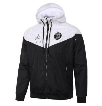 2020-21 PSG Jordan Black White Windbreaker Jacket