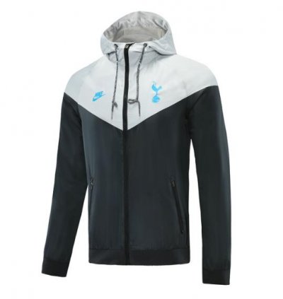 2020-21 Tottenham Hotspur Grey Black Windbreaker Jacket