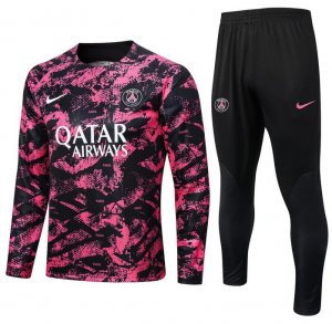 2022-23 PSG Black Red Training Kits Sweatshirt with Pants