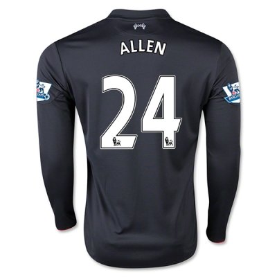 2015-16 Liverpool ALLEN #24 LS Third Soccer Jersey