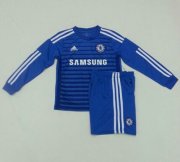 Kids Chelsea 14/15 Long Sleeve Home Soccer Kit(Shirt+Shorts)