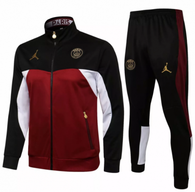 2021-22 PSG X Jordan Black Red Training Suits Jacket with Pants