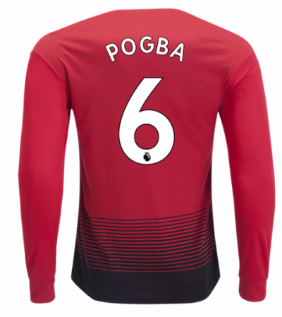 2018-19 Manchester United LS Home Soccer Jersey Shirt Paul Pogba #6