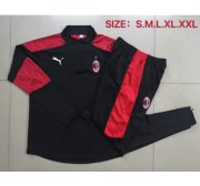 2020-21 AC Milan Black Red Training Kits Sweatshirt with Trousers