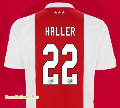 2021-22 Ajax Home Soccer Jersey Shirt with Haller 22 printing