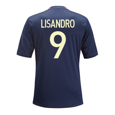 13-14 Olympique Lyonnais #9 Lisandro Away Black Jersey Shirt