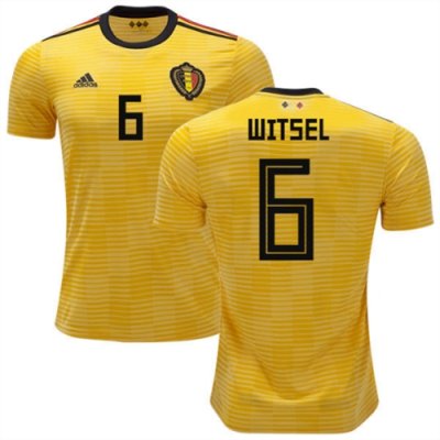 2018 World Cup Belgium Away Soccer Jersey Shirt Axel Witsel #6