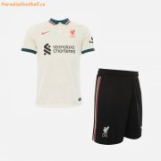 Kids 2021-22 Liverpool Away Soccer Kits Shirt With Shorts