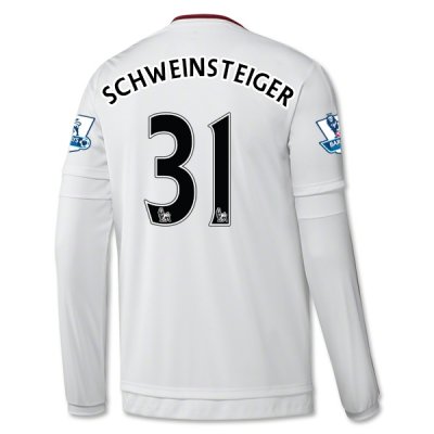 2015-16 Manchester United SCHWEINSTEIGER 31 LS Away Soccer Jersey