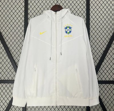 2024-25 Brazil White Windbreaker Jacket